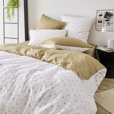 TRADILINGE Housse de couette percale Alex Moka -240 x 220 cm-