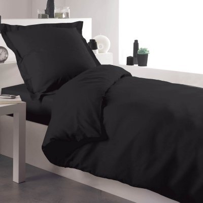 TRADILINGE Housse de couette percale anthracite 140x200 cm - 