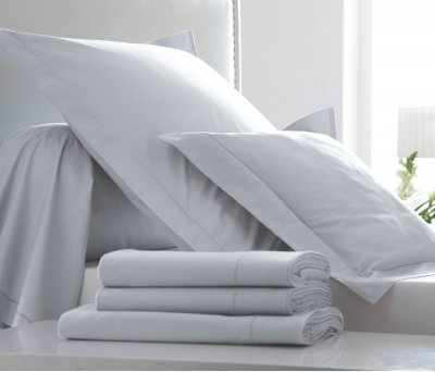 BLANC DES VOSGES Housse de couette percale easy  260 x 240 cm platine