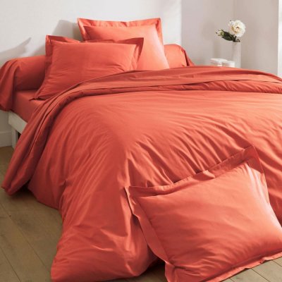 BECQUET Housse de couette PERCALE orange en percale de coton