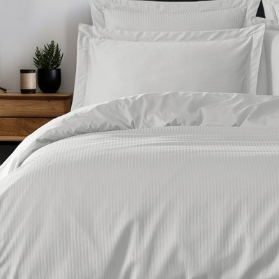 SENSEI MAISON Housse de couette ray&eacute;e r&eacute;versible en satin Blanc 240x220 cm