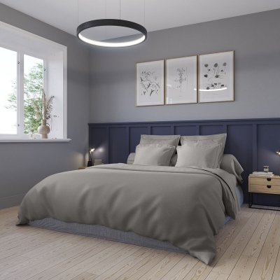 DODO Housse de couette Satin de coton Coloris Gris 240x260 cm - 