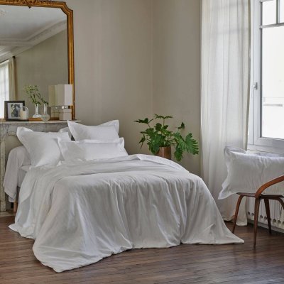 BLANC DES VOSGES Housse de couette satin Divine  140 x 200 cm Blanc