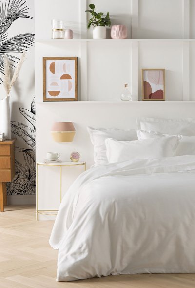 ESSIX Housse de couette satin Triumph Line  140 x 200 cm Blanc