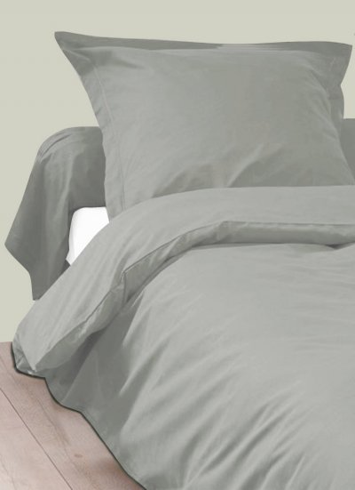 TRADILINGE Housse de Couette Unie en 100 % Coton - Galet - 260 x 240 cm