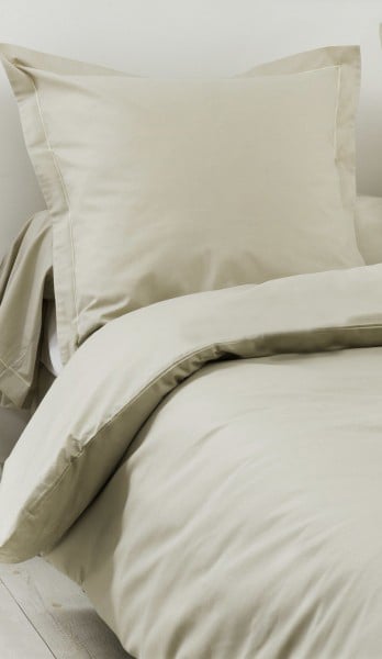 TRADILINGE Housse de Couette Unie en 100 % Coton - Seigle - 260 x 240 cm