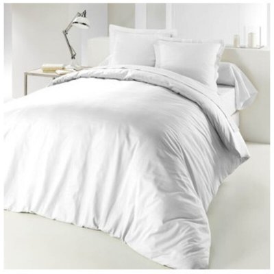 DOUCEUR D INTERIEUR Housse de Couette Unie en Coton 57 Fils-cm2 BLANCHE 260 x 240 cm