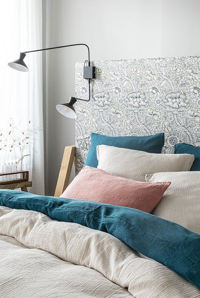 ESSIX Housse De Couette Unie En Gaze De Coton Lav&eacute;e, Tendresse Bleu Paon