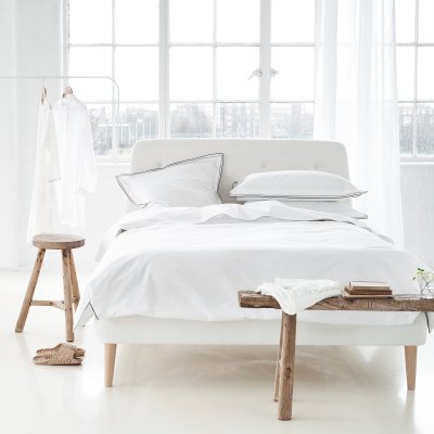 DESIGNERS GUILD Housse de couette unie en percale de coton, ASTOR naturel