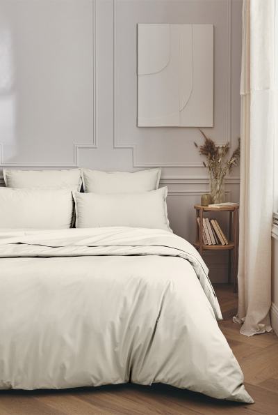 ESSIX Housse de couette unie en percale de coton, Royal Line