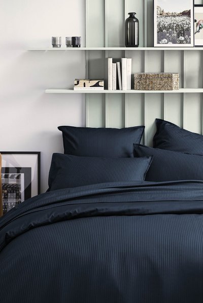 ESSIX Housse de couette unie en satin de coton, Grand Hotel