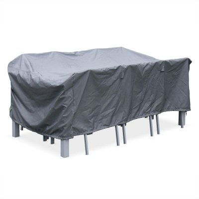 SWEEEK Housse de protection 202x124cm gris fonc&eacute; polyester pour table de
