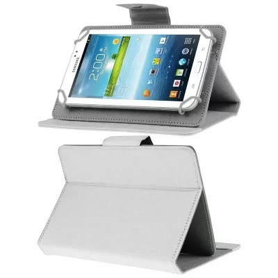 YONIS Housse de Protection Pliable En Simili Cuir Blanc Pour Tablette Tactile 9 Pouces 