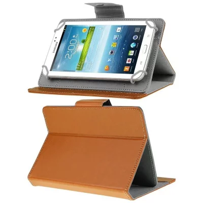 YONIS Housse de Protection Pliable Simili Cuir Orange Pour Tablette Tactile 7 Pouces 