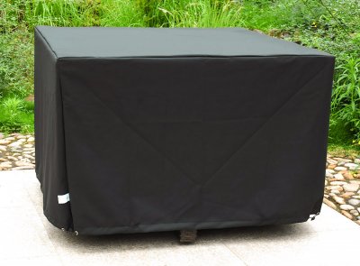 DCB GARDEN Housse de protection pour table de jardin 4 places en polyester noir