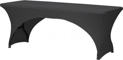 PEREL Housse de table rectangulaire - Stretch - 75 x 180 x 74 cm - Noir