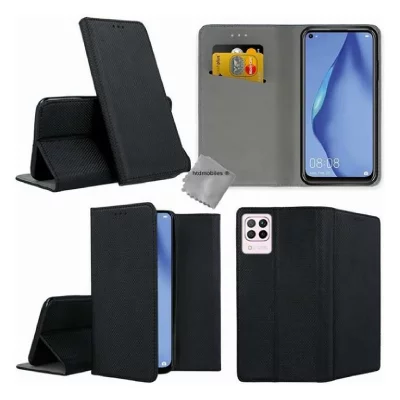 HTDMOBILES Housse etui coque pochette portefeuille pour Huawei P40 Lite + film ecran - NOIR MAGNET -