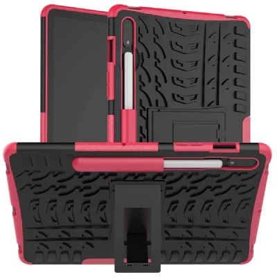 HTDMOBILES Housse Etui Coque Rigide Anti Choc pour Samsung Galaxy Tab S7 et S8 T870 / T875 (11 Pouces) - Rose