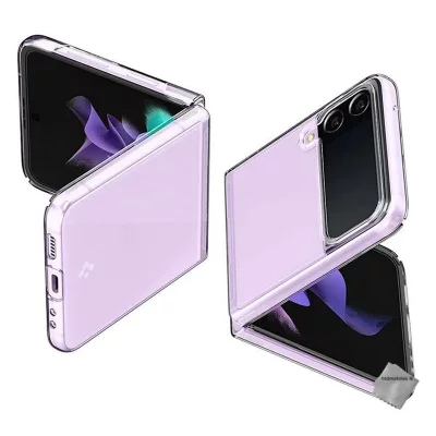 HTDMOBILES Housse Etui Coque Rigide Avant Arri&egrave;re Pour Samsung Galaxy Z Flip 3 5g - Transparent