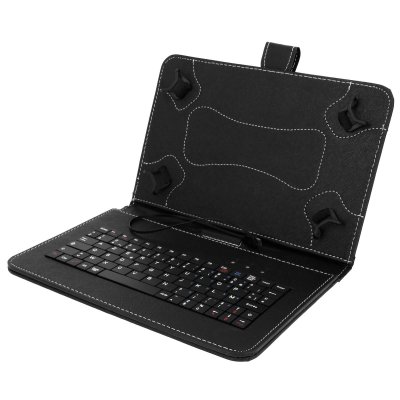 AVIZAR Housse Folio avec Clavier AZERTY Tablette 10'' - Noir - Connecteur Micro-USB