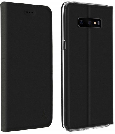 AKASHI Housse Galaxy S10e Etui Porte-carte Silicone Support Stand Noir