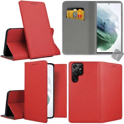 HTDMOBILES Housse Galaxy S22 Ultra 5G - Rouge Magnet