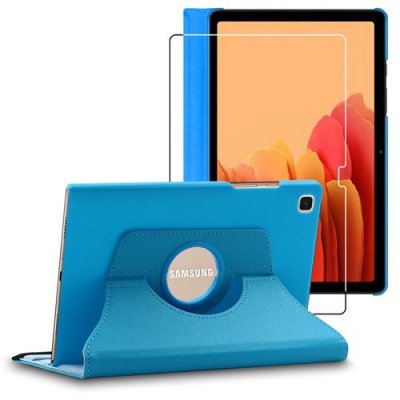 EBESTSTAR Housse pour Galaxy Tab A7 10.4 T505 (2020) Support Rotatif 360 PU Cuir , Bleu + Film VERRE Tremp&eacute;