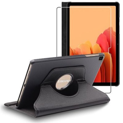 EBESTSTAR Housse pour Galaxy Tab A7 10.4 T505 (2020) Support Rotatif 360 PU Cuir , Noir + Film VERRE Tremp&eacute;