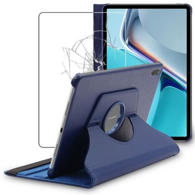EBESTSTAR Housse pour Huawei MatePad 11 (2021) Support Rotatif 360 PU Cuir , Bleu Fonc&eacute; + Film VERRE Tremp&eacute;