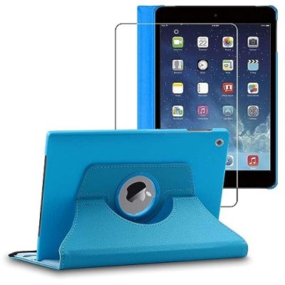 EBESTSTAR Housse pour iPad Mini 1/2/3 Support Rotatif 360 PU Cuir, Bleu + Film VERRE Tremp&eacute;