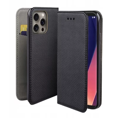 HTDMOBILES Housse pour iPhone 16 Pro - etui coque pochette portefeuille + film ecran - NOIR MAGNET