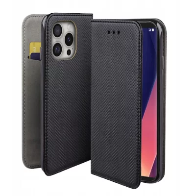 HTDMOBILES Housse pour iPhone 16 Pro Max - etui coque pochette portefeuille + verre trempe - NOIR MAGNET