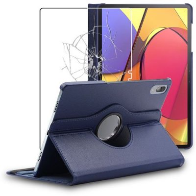 EBESTSTAR Housse pour Lenovo Tab P11 Pro Support Rotatif 360 PU Cuir , Bleu Fonc&eacute; + Film VERRE Tremp&eacute;