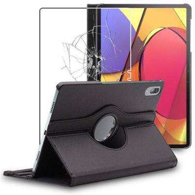 EBESTSTAR Housse pour Lenovo Tab P11 Pro Support Rotatif 360 PU Cuir , Noir + Film VERRE Tremp&eacute;