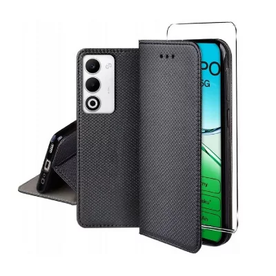 HTDMOBILES Housse pour Oppo A5 4G / 5G - etui coque pochette portefeuille + verre trempe - NOIR MAGNET -