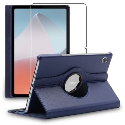 EBESTSTAR Housse pour Oppo Pad Air Support Rotatif 360 PU Cuir, Bleu Fonc&eacute; + Film VERRE Tremp&eacute;