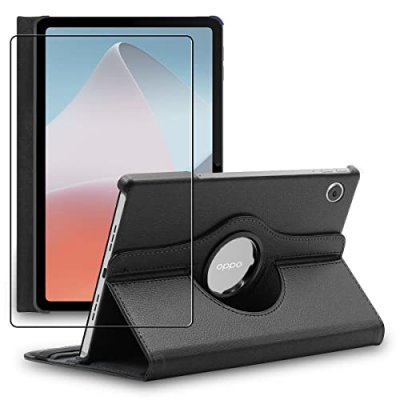 EBESTSTAR Housse pour Oppo Pad Air Support Rotatif 360 PU Cuir, Noir + Film VERRE Tremp&eacute;