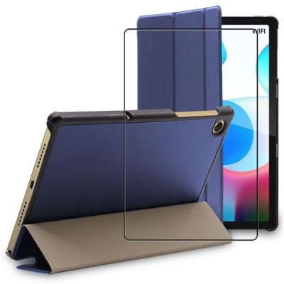 EBESTSTAR Housse pour Realme Pad 10.4 (2021) Smart Case Support Auto-veille, Bleu Fonc&eacute; + Film VERRE Tremp&eacute;