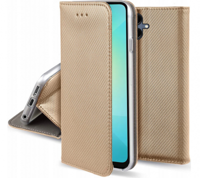 HTDMOBILES Housse pour Samsung Galaxy A07 - etui coque pochette portefeuille + verre trempe - OR MAGNET -