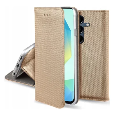 HTDMOBILES Housse Pour Samsung Galaxy A17 5g - Etui Coque Pochette Portefeuille + Film Ecran - Or Magnet