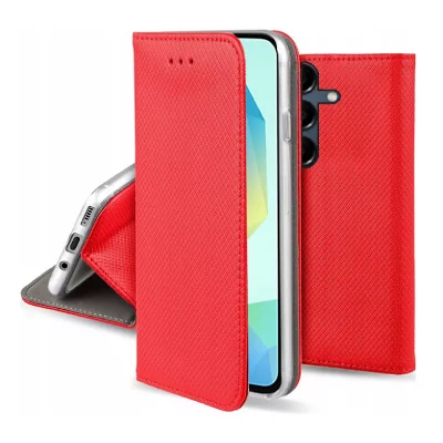 HTDMOBILES Housse Pour Samsung Galaxy A17 5g - Etui Coque Pochette Portefeuille + Film Ecran - Rouge Magnet