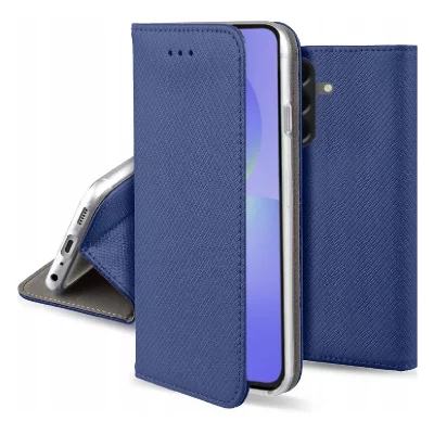HTDMOBILES Housse pour Samsung Galaxy A37 5G - etui coque pochette portefeuille + verre trempe - BLEU MAGNET -
