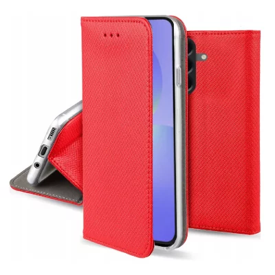 HTDMOBILES Housse Pour Samsung Galaxy A37 5g - Etui Coque Pochette Portefeuille + Verre Trempe - Rouge Magnet