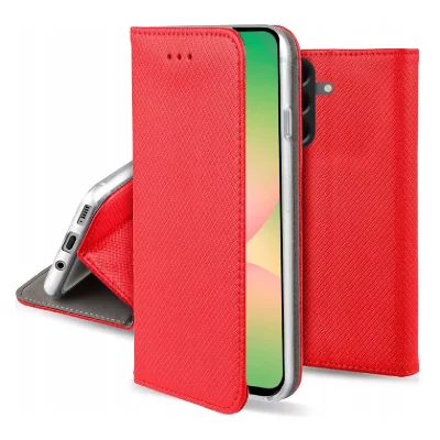 HTDMOBILES Housse pour Samsung Galaxy A57 5G - etui coque pochette portefeuille + film ecran - ROUGE MAGNET -
