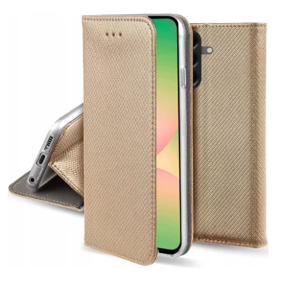 HTDMOBILES Housse pour Samsung Galaxy A57 5G - etui coque pochette portefeuille + verre trempe - OR MAGNET -