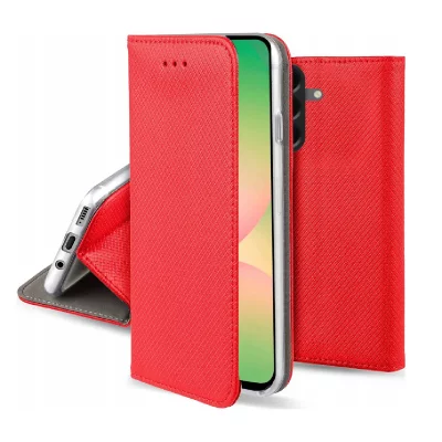 HTDMOBILES Housse Pour Samsung Galaxy A57 5g - Etui Coque Pochette Portefeuille + Verre Trempe - Rouge Magnet