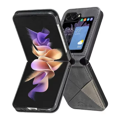 HTDMOBILES Housse pour Samsung Galaxy Z Flip 7 - etui coque pochette portefeuille - NOIR -
