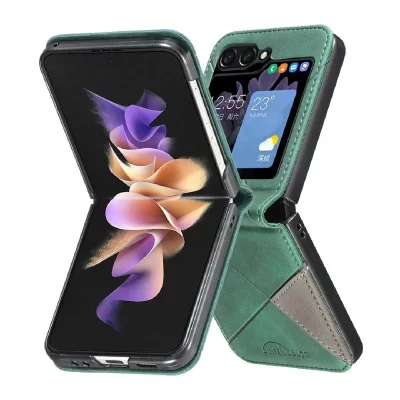 HTDMOBILES Housse pour Samsung Galaxy Z Flip 7 - etui coque pochette portefeuille - VERT -