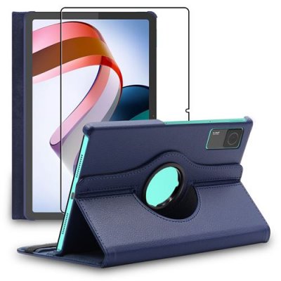 EBESTSTAR Housse pour Xiaomi Redmi Pad Support Rotatif 360 PU Cuir, Bleu Fonc&eacute; + Film VERRE Tremp&eacute;