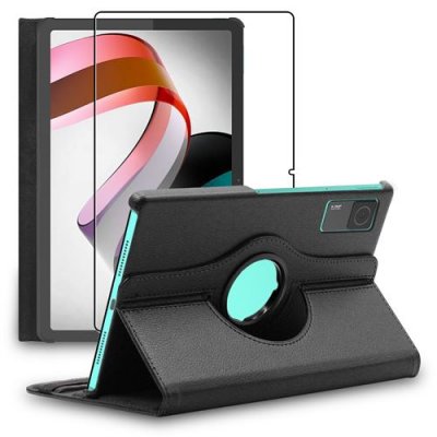 EBESTSTAR Housse pour Xiaomi Redmi Pad Support Rotatif 360 PU Cuir, Noir + Film VERRE Tremp&eacute;